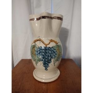Pitcher Grottaglie Italian Handmade By A. Marrone Signed Neutral Colors